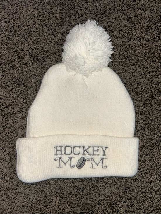 Accessories - HOCKEY MOM White Pom Beanie Hat